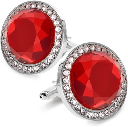 Discus Colored Crystal Bling Cuff Links in Saudi Arabia