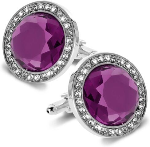 Discus Colored Crystal Bling Cuff Links in Saudi Arabia