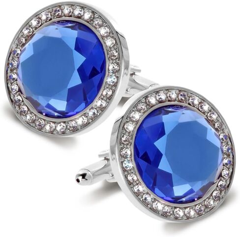 Discus Colored Crystal Bling Cuff Links in Saudi Arabia