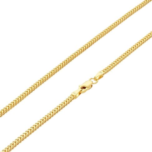 Nuragold 14k Real Yellow Gold Franco Square 1.5mm Box Chain Wheat Chain Bracelet or Anklet (7"-9") Dainty Italian Jewelry for Men & Women in Saudi Arabia