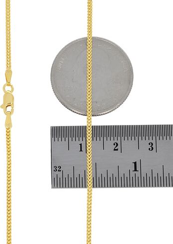 Nuragold 14k Real Yellow Gold Franco Square 1.5mm Box Chain Wheat Chain Bracelet or Anklet (7"-9") Dainty Italian Jewelry for Men & Women in Saudi Arabia