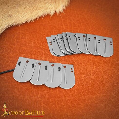Lord of Battles Steel Lamellar Armor Plates | 20 Gauge Craft Scale Armor | Medieval Plates for Historical Reenactments (Set of 20, Carolingian Lamellar Plates - 20 Pieces) in Saudi Arabia