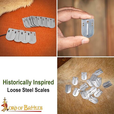 Lord of Battles Steel Lamellar Armor Plates | 20 Gauge Craft Scale Armor | Medieval Plates for Historical Reenactments (Set of 20, Carolingian Lamellar Plates - 20 Pieces) in Saudi Arabia