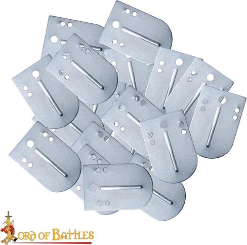 Lord of Battles Steel Lamellar Armor Plates | 20 Gauge Craft Scale Armor | Medieval Plates for Historical Reenactments (Set of 20, Carolingian Lamellar Plates - 20 Pieces) in Saudi Arabia
