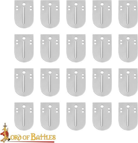 Lord of Battles Steel Lamellar Armor Plates | 20 Gauge Craft Scale Armor | Medieval Plates for Historical Reenactments (Set of 20, Carolingian Lamellar Plates - 20 Pieces) in Saudi Arabia