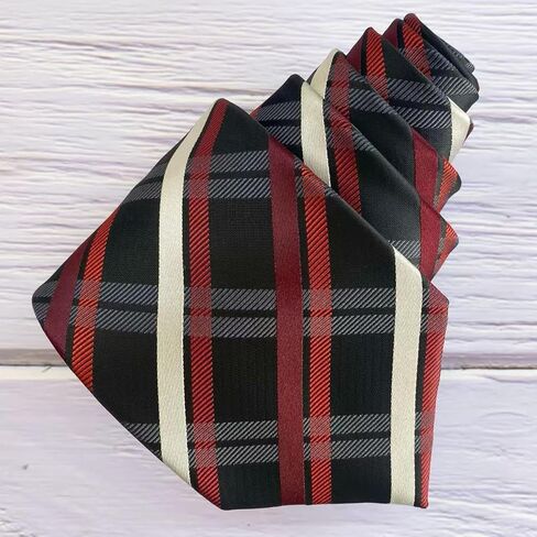 Mens Tie Standard Length 3.35''x58'' Black Red White Ties For Men Formal Event Necktie With Gift Box in Saudi Arabia