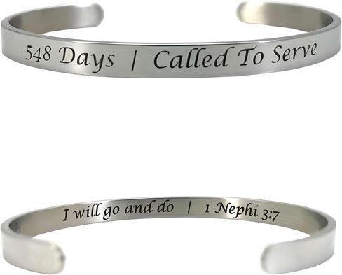 Missionary Bracelet 548 Days | Called to Serve Scripture Cuff Stainless Steel Adjustable Christian Faith Jewelry for Women in Saudi Arabia
