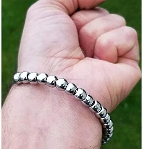 Divine-Interiors Stainless Steel Simran Beads Sikh Kada For Men & Women pack of 1 (silver colour) in Saudi Arabia