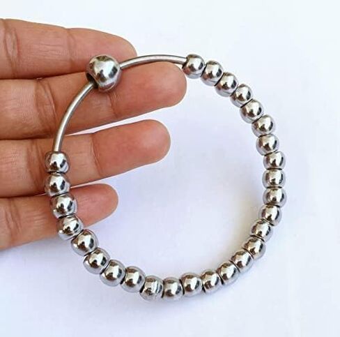 Divine-Interiors Stainless Steel Simran Beads Sikh Kada For Men & Women pack of 1 (silver colour) in Saudi Arabia