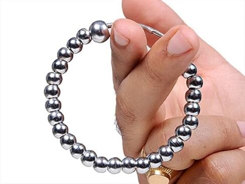 Divine-Interiors Stainless Steel Simran Beads Sikh Kada For Men & Women pack of 1 (silver colour) in Saudi Arabia