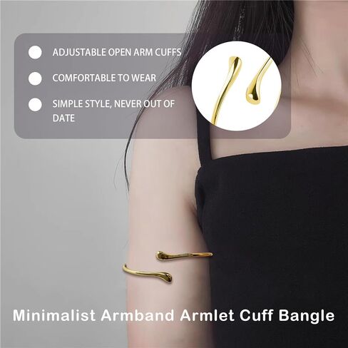 Minimalist Coil Arm Cuff Bangle for women Adjustable Arm Cuffs Upper Arm Bracelet Open Armlet Armband Set Jewelry in Saudi Arabia