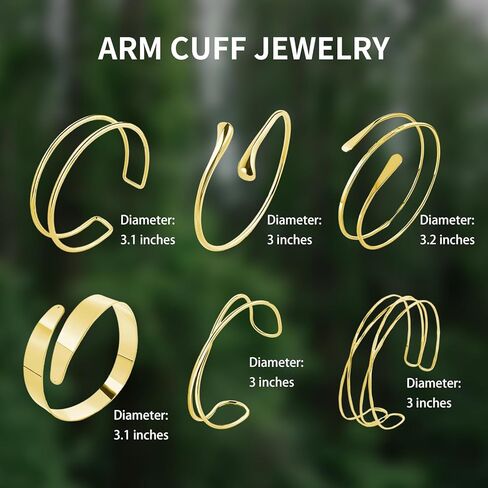 Minimalist Coil Arm Cuff Bangle for women Adjustable Arm Cuffs Upper Arm Bracelet Open Armlet Armband Set Jewelry in Saudi Arabia