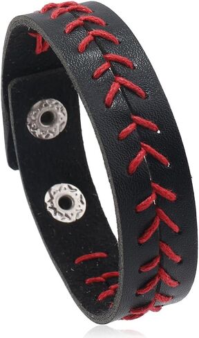 Pingyongchang Baseball Sports Ball Woven Leather Bracelets for Women Men Volleyball Rugby Game Day Sports Fans Players Jewelry Handmade Gift for Birthday Valentine's Day Mother's Day in Saudi Arabia