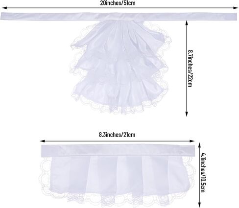 Lystaii Victorian Lace Jabot Cuffs Set Colonial Lace Ruffle Collar Cuffs Steampunk Accessory for Judge Pirate Costume Cosplay in Saudi Arabia