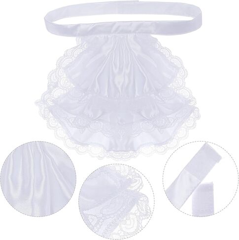 Lystaii Victorian Lace Jabot Cuffs Set Colonial Lace Ruffle Collar Cuffs Steampunk Accessory for Judge Pirate Costume Cosplay in Saudi Arabia