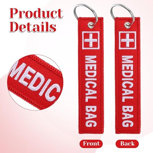 3 Pcs Medical Alert Bag Tag for Suitcases Double-Sided Equipment Luggage Tag Travel Red Bags Keychain Luggages Accessories Travel Bag Tags Keychains Personalized Keychain for Luggages Purse Backpacks in Saudi Arabia
