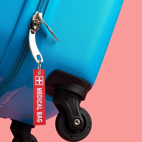 3 Pcs Medical Alert Bag Tag for Suitcases Double-Sided Equipment Luggage Tag Travel Red Bags Keychain Luggages Accessories Travel Bag Tags Keychains Personalized Keychain for Luggages Purse Backpacks in Saudi Arabia