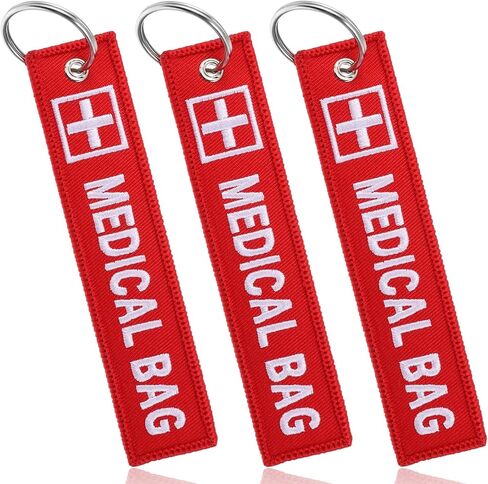 3 Pcs Medical Alert Bag Tag for Suitcases Double-Sided Equipment Luggage Tag Travel Red Bags Keychain Luggages Accessories Travel Bag Tags Keychains Personalized Keychain for Luggages Purse Backpacks in Saudi Arabia