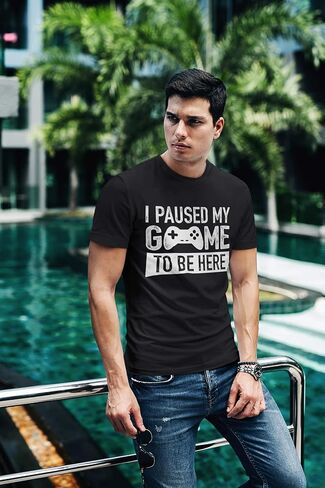I Paused My Game to Be Here t Shirt Gamer Gifts for Men Gaming Funny Graphic Tees in Saudi Arabia