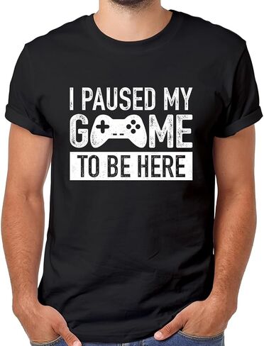I Paused My Game to Be Here t Shirt Gamer Gifts for Men Gaming Funny Graphic Tees in Saudi Arabia