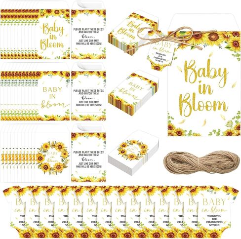 100 Pack Baby Shower Party Seed Packets Favors Set Include Seed Packets Self Adhesive Envelopes Thank You Tags Baby Shower Gifts for Guest Party Decor(Rustic Kraft) in Kuwait