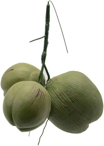Artificial Coconut, 3 Sizes, Realistic, Farmhouse Decor, Tropical Style, 1 Count, Plastic, Green, Round, Washable, Weather Resistant, 27*34cm, 11*10*10cm, 14*12*12cm, Plant, Coconut in Saudi Arabia