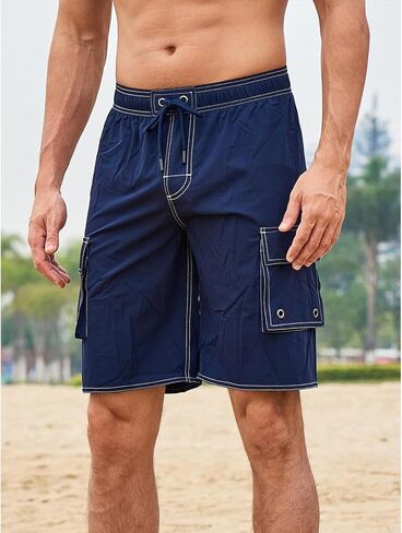 Men's 9" Swim Trunks Quick-Dry with Compression Liner Surf Swimsuit Shorts in Saudi Arabia