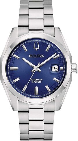 Bulova Surveyor Automatic Men's Watch, Blue Background, Steel Case and Bracelet, Silver in Saudi Arabia