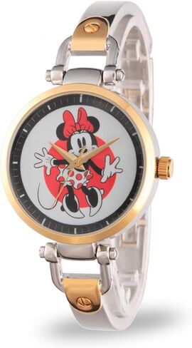 Disney Minnie Mouse Watch for Women, Stylish Minnie Watches for Women, Elegant 's Mouse Watch, Perfect Watches Fashionable, Multicolor Stainless Steel Strap, Gold Case, Black Bezel in Saudi Arabia
