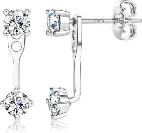 Moissanite Stud Earrings 925 Sterling Silver Earring Jacket Women Men Hypoallergenic 18k Gold Filled Studs Trendy Gifts for Her D Color VVS1 Clarity in Saudi Arabia