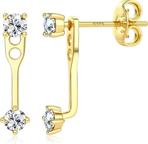Moissanite Stud Earrings 925 Sterling Silver Earring Jacket Women Men Hypoallergenic 18k Gold Filled Studs Trendy Gifts for Her D Color VVS1 Clarity in Saudi Arabia