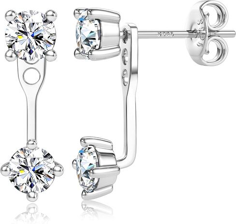 Moissanite Stud Earrings 925 Sterling Silver Earring Jacket Women Men Hypoallergenic 18k Gold Filled Studs Trendy Gifts for Her D Color VVS1 Clarity in Saudi Arabia