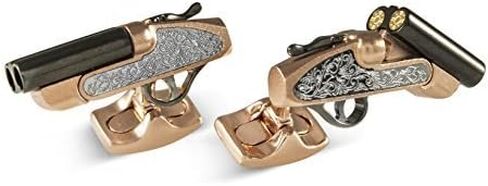 Deakin and Francis Shotgun Cufflinks, Rose Gold and Black Rhodium in Saudi Arabia
