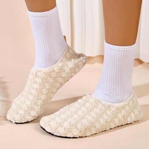 House Slippers for Women Men Slipper Winter Warm Thermal Sock Shoes Soft Lightweight Slip-On Indoor Outdoor in Saudi Arabia