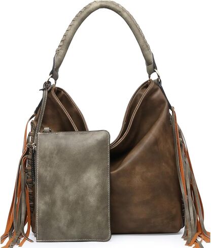 Oversize Hobo Bag for Women Boho Purses and Handbags Fringe Big 2 In 1 in Saudi Arabia