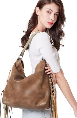 Oversize Hobo Bag for Women Boho Purses and Handbags Fringe Big 2 In 1 in Saudi Arabia