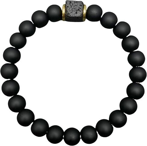 Mens Bracelet Matte Black Solid Onyx Handmade Zodiac Beaded Bracelets Natural Stone Bracelet Personalized Gifts for Men in Saudi Arabia