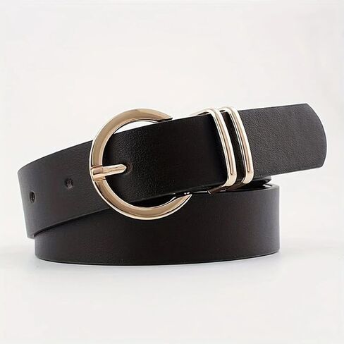 Women Leather Skinny Belt Fashion Design Gold Buckle Belt Cute Ladies Chic Belt For Jeans Pants Dresses in Saudi Arabia