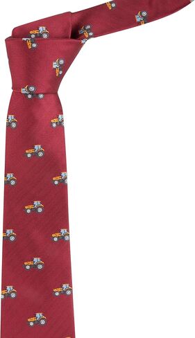 King & Priory Burgundy Red Herringbone Embroidered Tractor Tie in Saudi Arabia