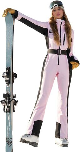 Ski Suit Womens One Piece Jumpsuits Snowsuit, Winter Waterproof Windproof Cute Snow Outfits, Underarm Vent Snowsuit in Saudi Arabia