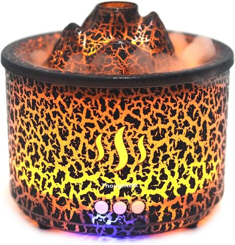 3in1 260ml Night Light, Essential Oil Diffuser for Bedroom, Office, Gym, Hotel Collection Diffuser, 3 Light Modes, 2/8H, Atomization Flame & Black Volcano Modes Oil Diffuser for Home in Saudi Arabia