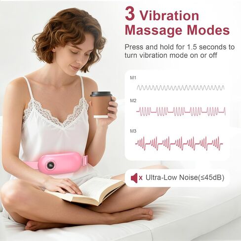 Heating Pad for Period Cramps, 3 Heat Levels and 3 Massage Modes, Portable Heating Pad for Menstrual Cramps Relief, Electric Heat Belt, Christmas Gifts for Women and Girl Stocking Stuffers(Pink) in Saudi Arabia