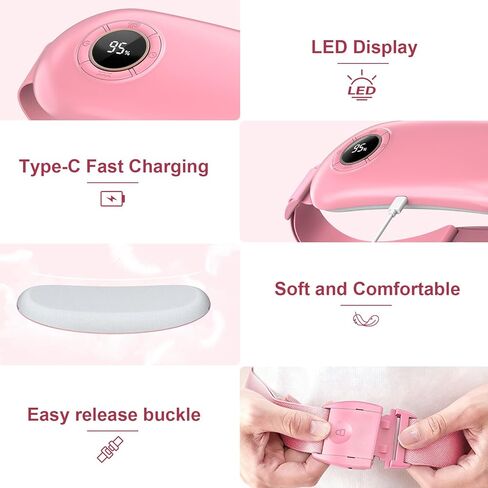 Heating Pad for Period Cramps, 3 Heat Levels and 3 Massage Modes, Portable Heating Pad for Menstrual Cramps Relief, Electric Heat Belt, Christmas Gifts for Women and Girl Stocking Stuffers(Pink) in Saudi Arabia