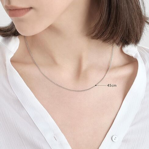 CHOW SANG SANG 18K Solid White Gold Machinery Chain Necklace for Women 45cm 03820N in Saudi Arabia
