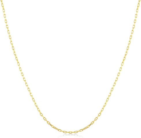 Gelin 14k Solid Gold Diamond Cut Cable Chain Necklace for Women in Saudi Arabia