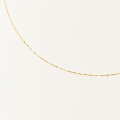 Gelin 14k Solid Gold Diamond Cut Cable Chain Necklace for Women in Saudi Arabia