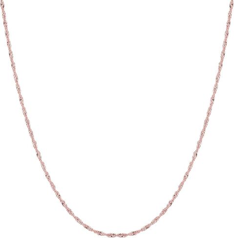 Jewelry Affairs 10k Rose Gold Singapore Chain Necklace, 1.0mm in Saudi Arabia