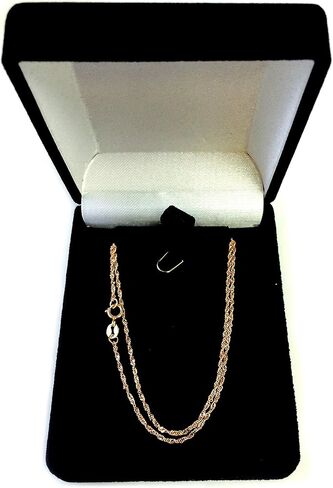 Jewelry Affairs 10k Rose Gold Singapore Chain Necklace, 1.0mm in Saudi Arabia