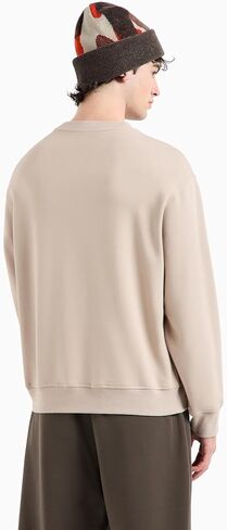 Armani Exchange mens Embroidered Eagle Cotton Poly Interlock Fleece Sweatshirt in Saudi Arabia