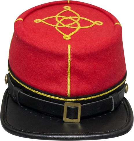 American Civil War Officer 1st Lieutenant Kepi (CSA) Black Band – Artillery Red Wool Hat/Cap in Saudi Arabia